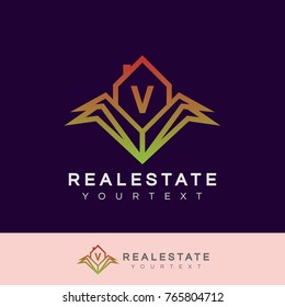 real estate initial Letter V Logo design