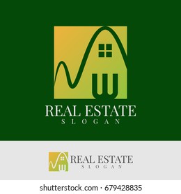 real estate initial Letter W Logo design