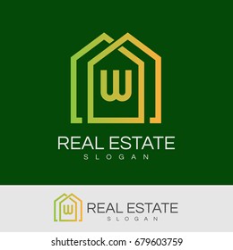 real estate initial Letter W Logo design