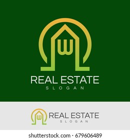 real estate initial Letter W Logo design