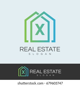 real estate initial Letter X Logo design