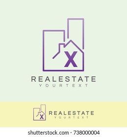 real estate initial Letter X Logo design
