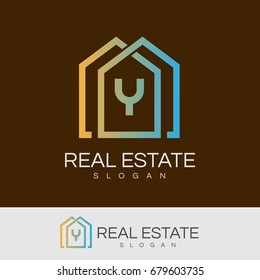 real estate initial Letter Y Logo design