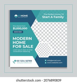 Real estate Instagram social media post web banner. Real Estate Instagram Post Template.real estate Instagram post template design bundle vector. Editable modern square social media advertising banner