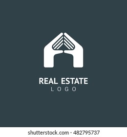 Real Estate, insurance, home care, service vector logo template.