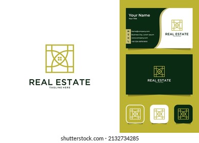 real estate interior logo design and business card