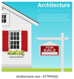 Real estate investment background with house for sale , vector , illustration