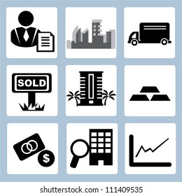 real estate investment, business icon set