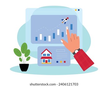 Real estate investment has experienced a significant increase, vector illustration.