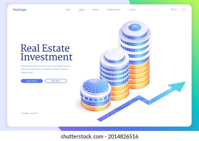 Real estate investment isometric landing page