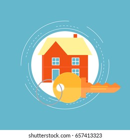 Real estate investment, mortgage concept flat vector illustration design. Real estate market, buying, renting house design for web banners and apps