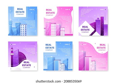 Real Estate Investment Post Template Flat Design Illustration Editable Of Square Background Suitable For Social Media, Greeting Card And Web Internet Ads