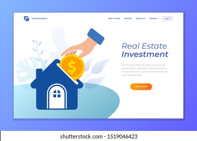 real estate investment vector landing page design