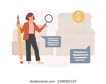 Real estate isolated concept vector illustration. Real estate agency, residential, industrial, commercial property market, investment portfolio, home ownership, property value vector concept.