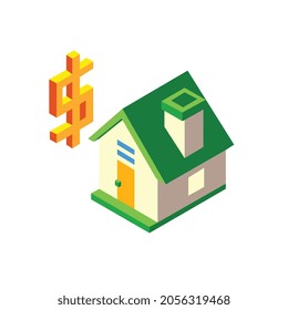 real estate isometric icon for business website,apps, and many more
