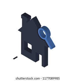Real estate isometric left top view 3D icon