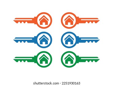 Real estate, key, house, home Vector Illustration logo design element on white background. 