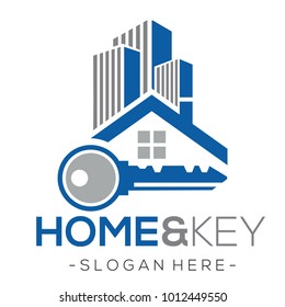 Real Estate And Key Logo Vector