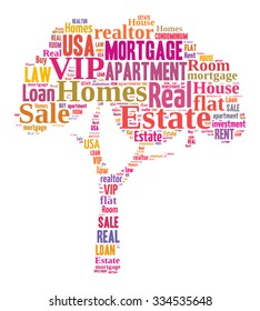  Real Estate Keywords Tag Cloud    - vector illustration