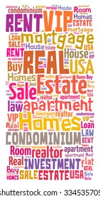  Real Estate Keywords Tag Cloud    - vector illustration