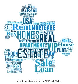 Real Estate Keywords Tag Cloud    - vector illustration