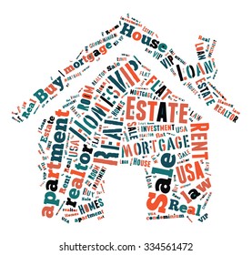  Real Estate Keywords Tag Cloud    - vector illustration
