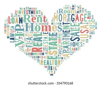  Real Estate Keywords Tag Cloud    - vector illustration