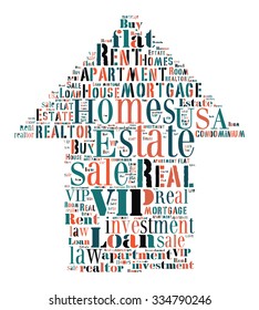  Real Estate Keywords Tag Cloud    - vector illustration