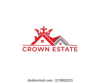 Real Estate King Logo Concept sign icon symbol Design. Real Estate Logo Design. Vector illustration logo template