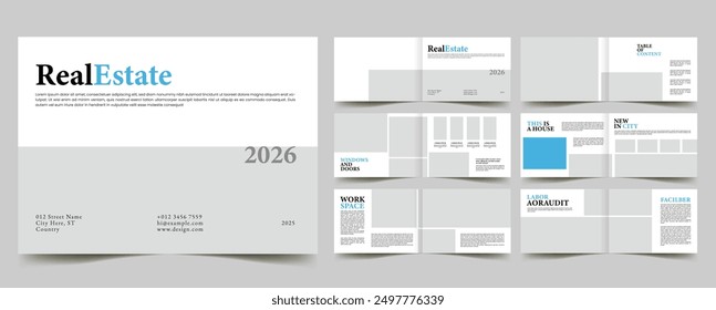 real estate landscape portfolio brochure design template for home catalog portfolio	
