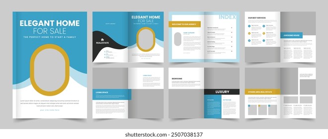 Real Estate Layout, Luxury Real Estate Brochure, Print Ready, 12 page