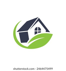 real estate leaf logo abstract symbol