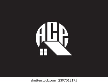 Real Estate Letter ACP Monogram Vector Logo.Home Or Building Shape ACP Logo.