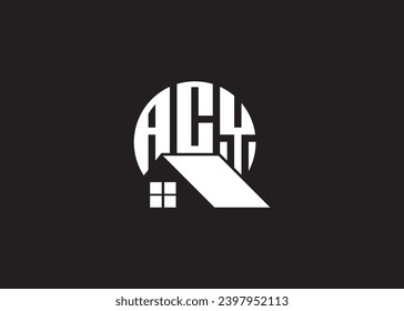 Real Estate Letter ACY Monogram Vector Logo.Home Or Building Shape ACY Logo