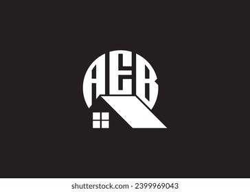 Real Estate Letter AEB Monogram Vector Logo.Home Or Building Shape AEB Logo