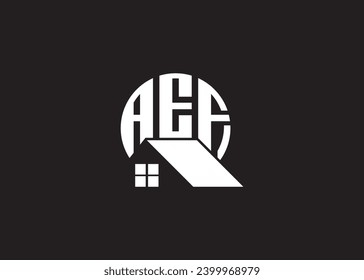 Real Estate Letter AEF Monogram Vector Logo.Home Or Building Shape AET Logo