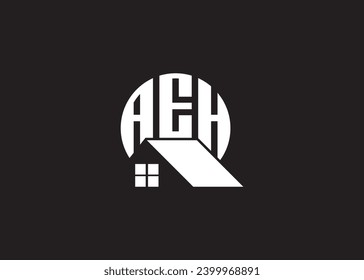 Real Estate Letter AEH Monogram Vector Logo.Home Or Building Shape AEH Logo