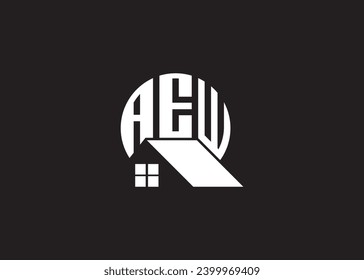 Real Estate Letter AEW Monogram Vector Logo.Home Or Building Shape AEW Logo