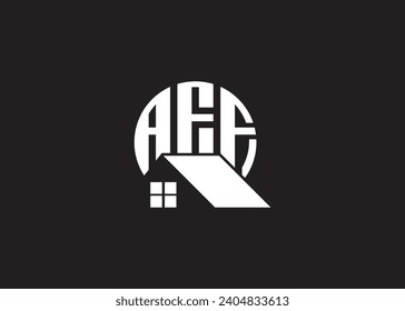 Real Estate Letter AFF Monogram Vector Logo.Home Or Building Shape AFF Logo