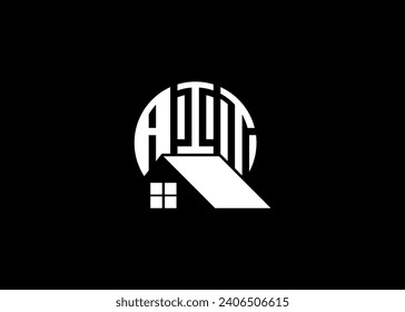 Real Estate Letter AIT Monogram Vector Logo.Home Or Building Shape AIT Logo