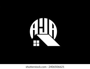 Real Estate Letter AJA Monogram Vector Logo.Home Or Building Shape AJA Logo.