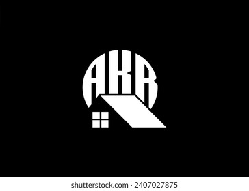 Real Estate Letter AKA Monogram Vector Logo.Home Or Building Shape AKA Logo