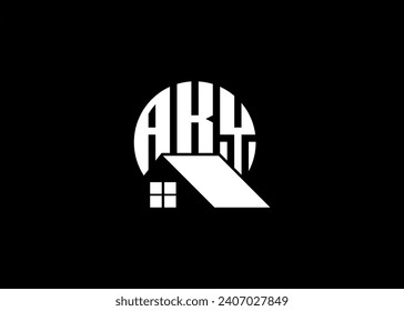 Real Estate Letter AKY Monogram Vector Logo.Home Or Building Shape AKY Logo.