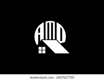 Real Estate Letter AMD Monogram Vector Logo.Home Or Building Shape AMD Logo