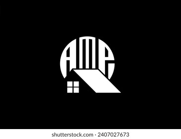Real Estate Letter AMP Monogram Vector Logo.Home Or Building Shape AMP Logo