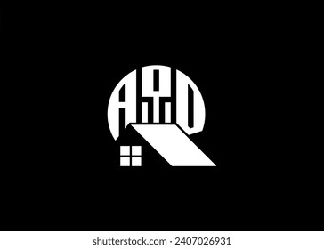 Real Estate Letter AQD Monogram Vector Logo.Home Or Building Shape AQD Logo