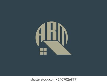 Real Estate Letter ARM Monogram Vector Logo.Home Or Building Shape ARM Logo.