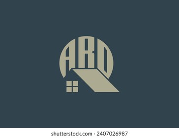 Real Estate Letter ARO Monogram Vector Logo.Home Or Building Shape ARO Logo.