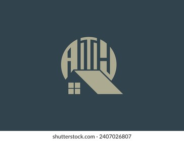 Real Estate Letter ATJ Monogram Vector Logo.Home Or Building Shape ATJ Logo.