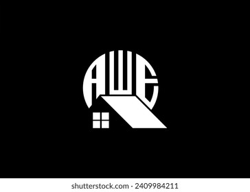 Real Estate Letter AWE Monogram Vector Logo.Home Or Building Shape AWE Logo